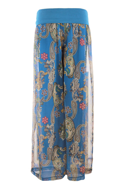 Paisley Print Chiffon Trouser