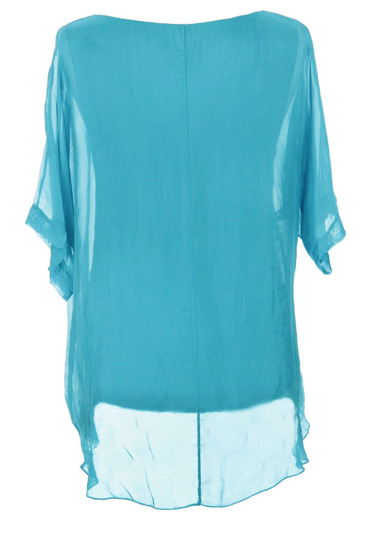 Frayed Hem Silk Top