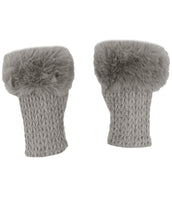 Load image into Gallery viewer, Faux Fur Cashmere Knit Fingerless Gloves
