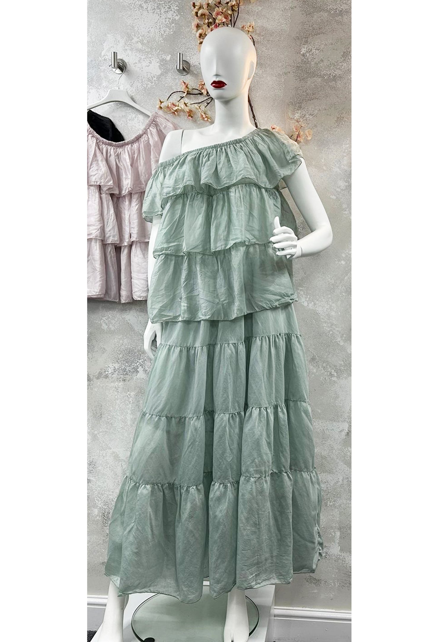 Tiered Silk Skirt