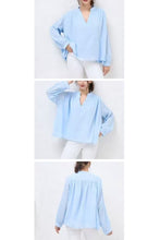 Load image into Gallery viewer, Ruched Shoulder Cotton Top
