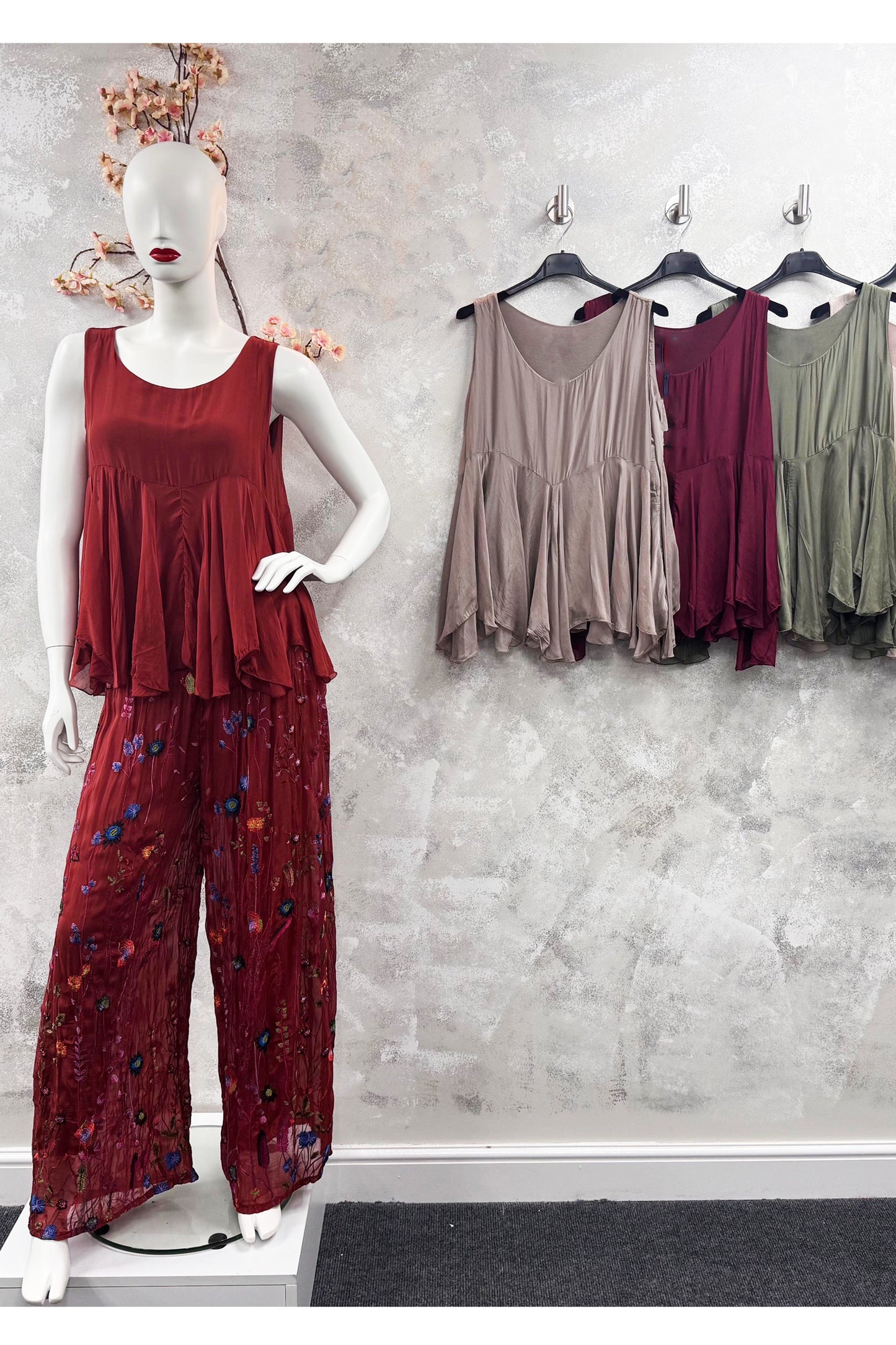 Sleeveless Swing Silk Top