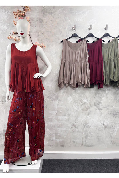 Sleeveless Swing Silk Top