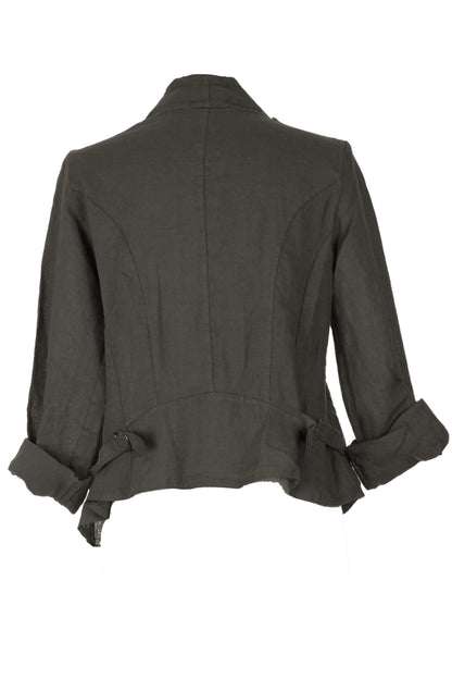 Waterfall Buckle Linen Jacket