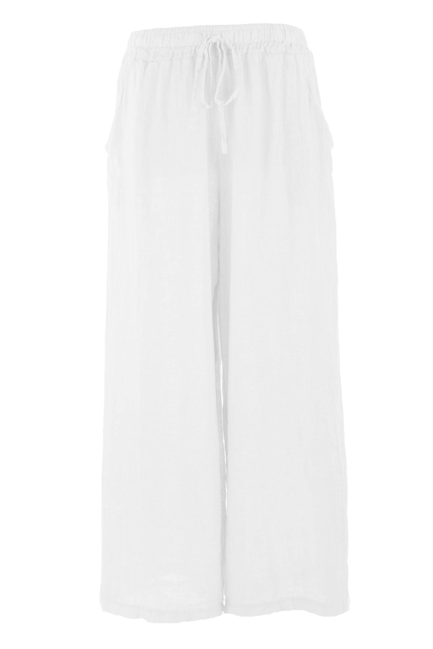 2 Pocket Wide Leg Linen Trouser