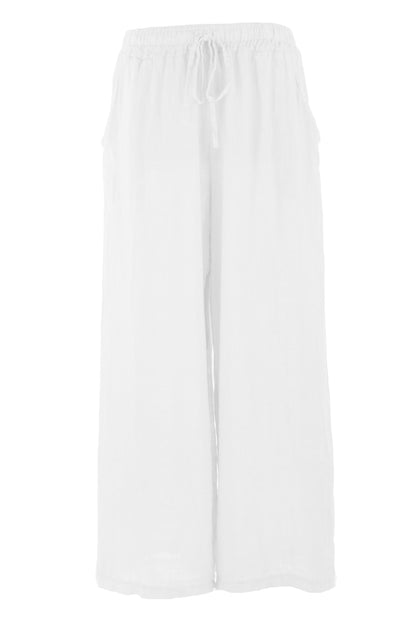 2 Pocket Wide Leg Linen Trouser