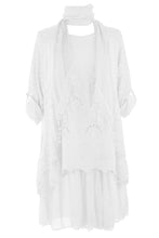 Load image into Gallery viewer, 3 Piece Broderie Anglaise Crochet Scarf Dress
