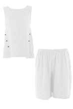 Load image into Gallery viewer, Linen Top Shorts Set
