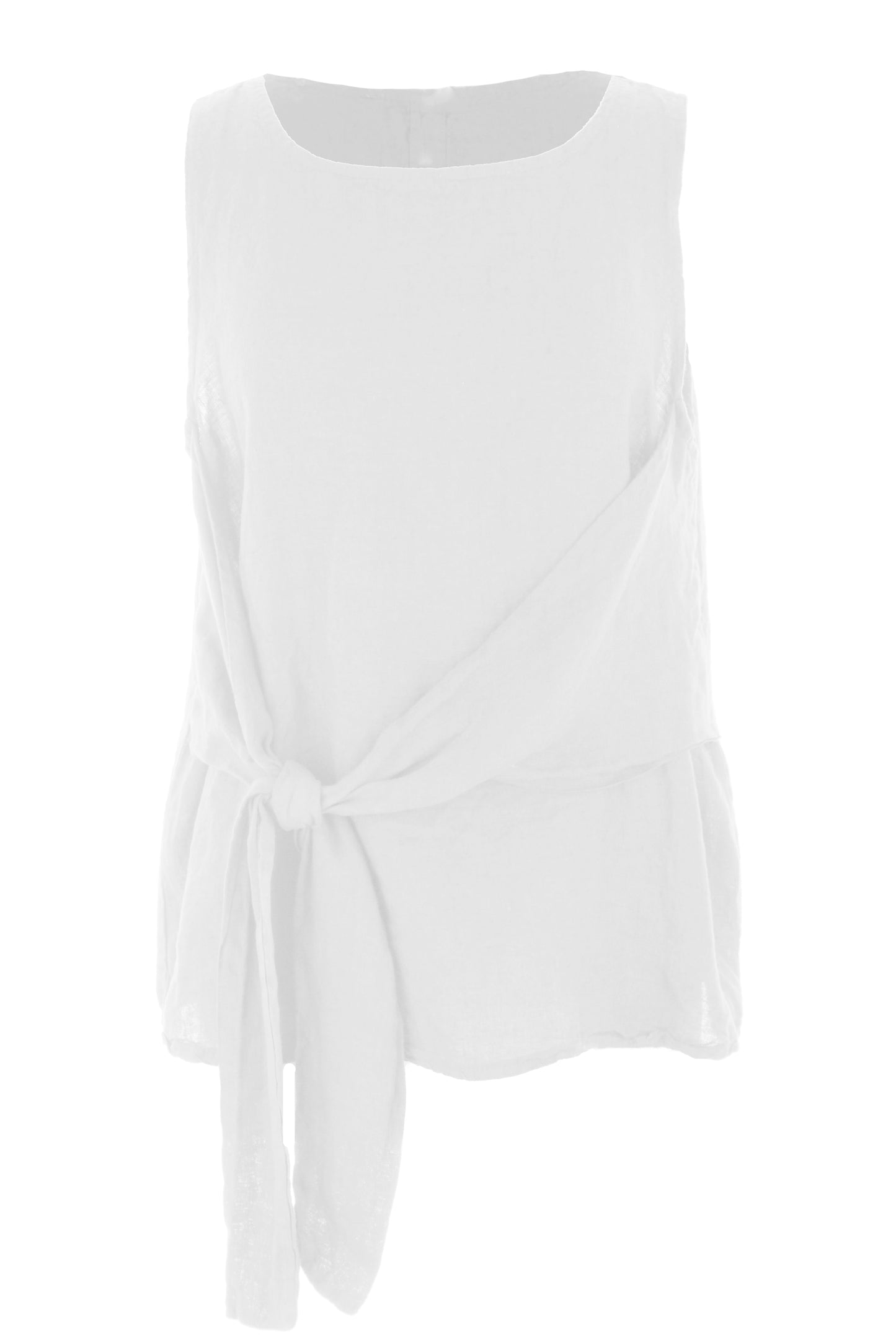 Sleeveless Side Tie Linen Top