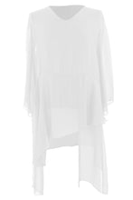 Load image into Gallery viewer, V Neck Asymmetric Silk Top
