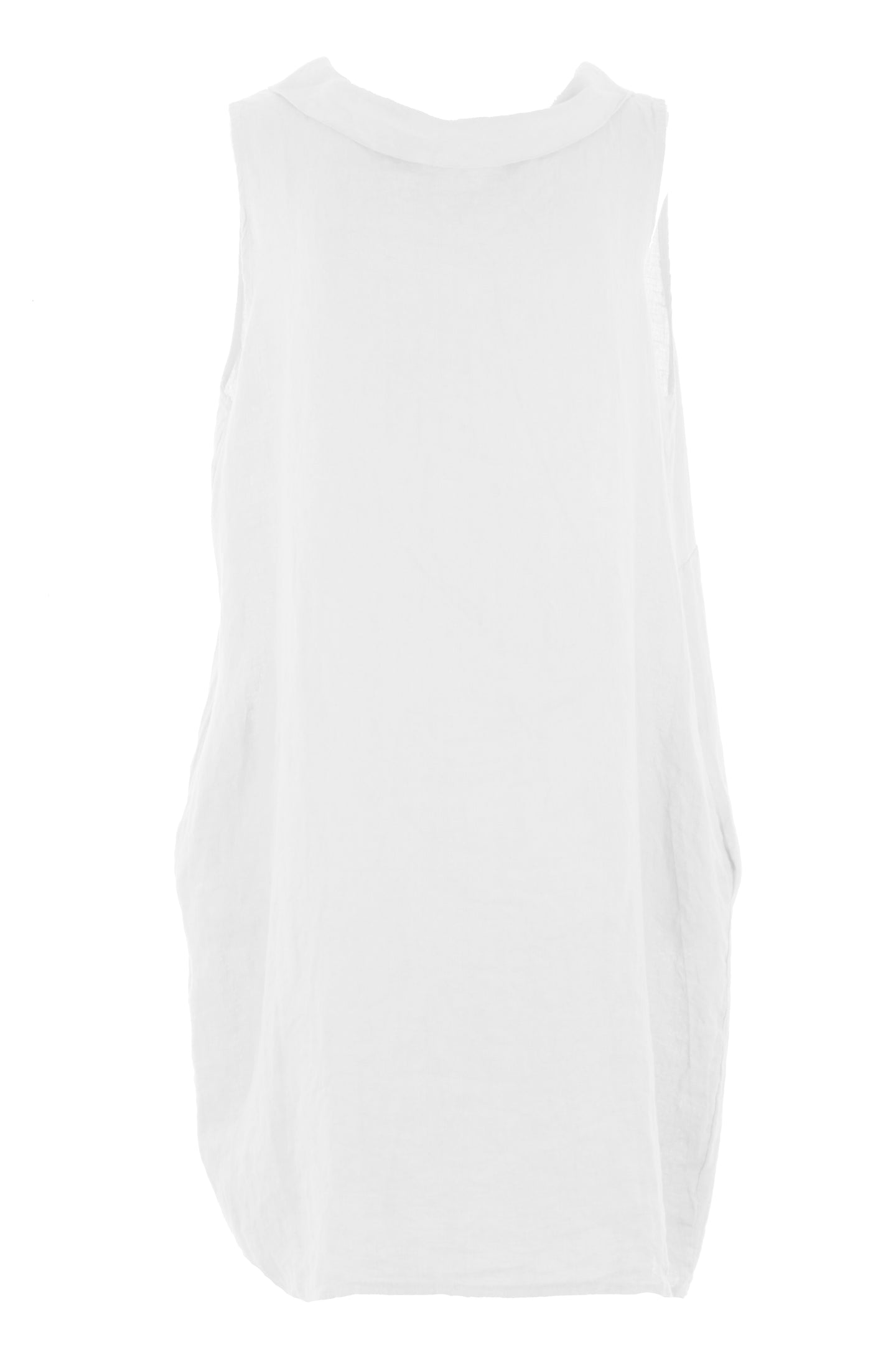 Sleeveless Round Collar Linen Dress