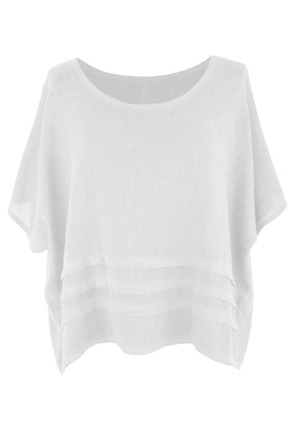 Pleat Detail Teabag Linen Top