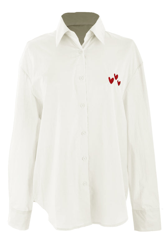 Heart Embroidery Shirt