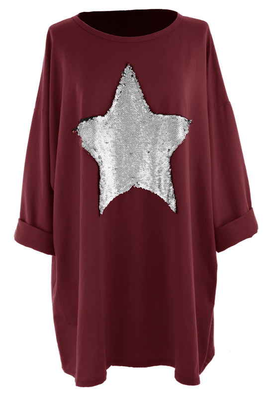 Sequin Star Jersey Tunic