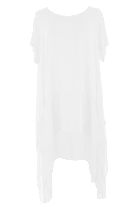 Silk Panel Tunic Dress