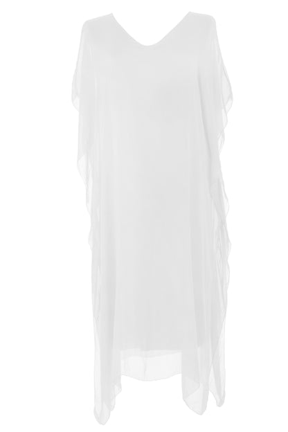 Batwing Silk Kaftan Midi