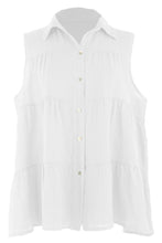 Load image into Gallery viewer, Sleeveless Tiered Linen Top
