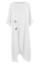 Load image into Gallery viewer, Slit Front Teabag Linen Dress
