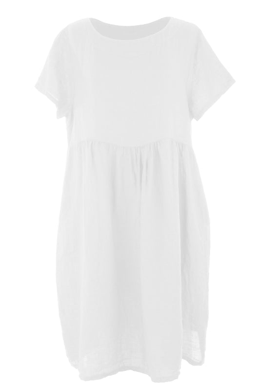 Short Sleeve 2 Pocket Linen Dress