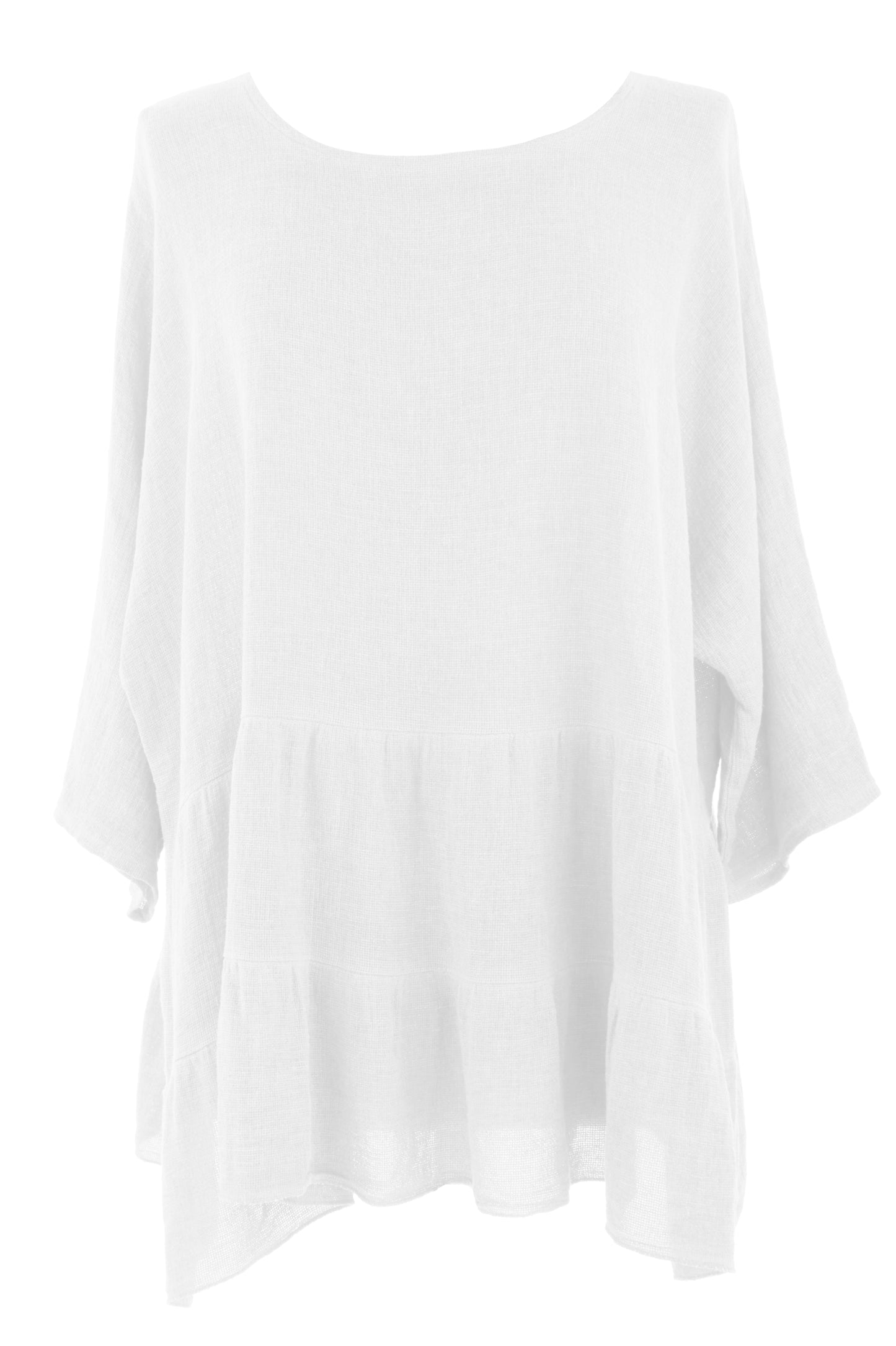 Tiered Hopsack Linen Top