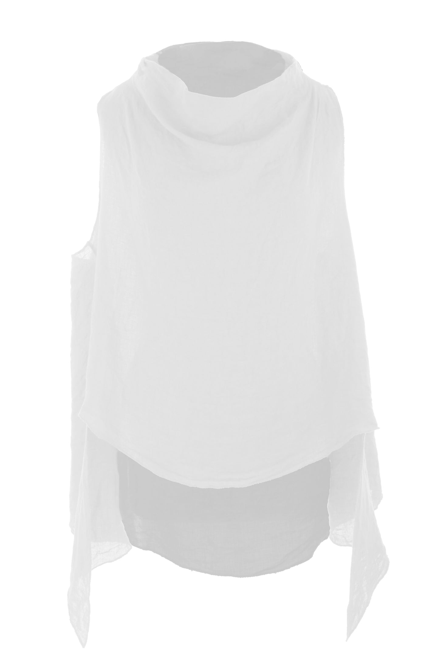 Sleeveless Cowl Neck Linen Top
