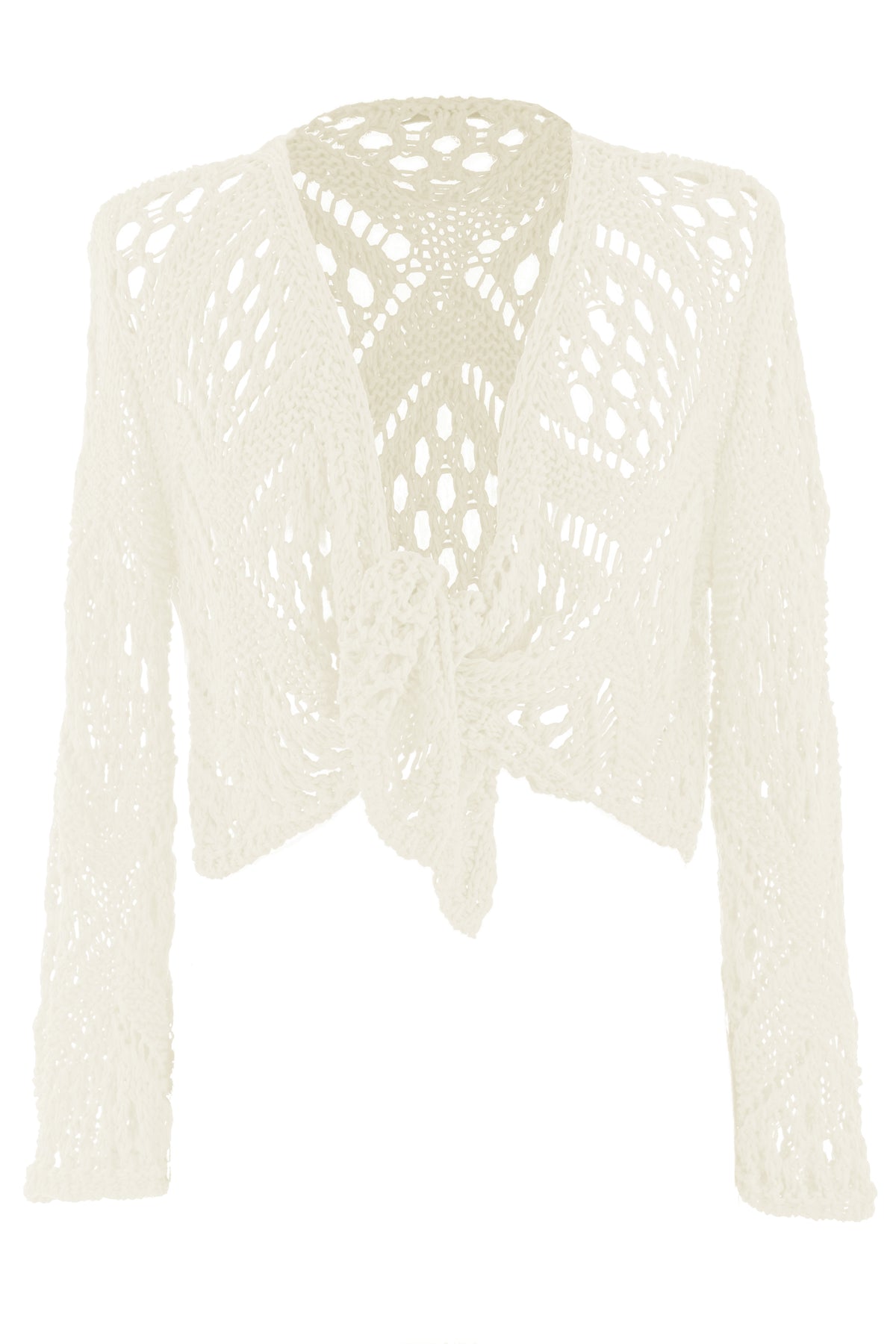 Tie Front Crochet Shrug