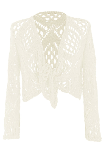 Tie Front Crochet Shrug