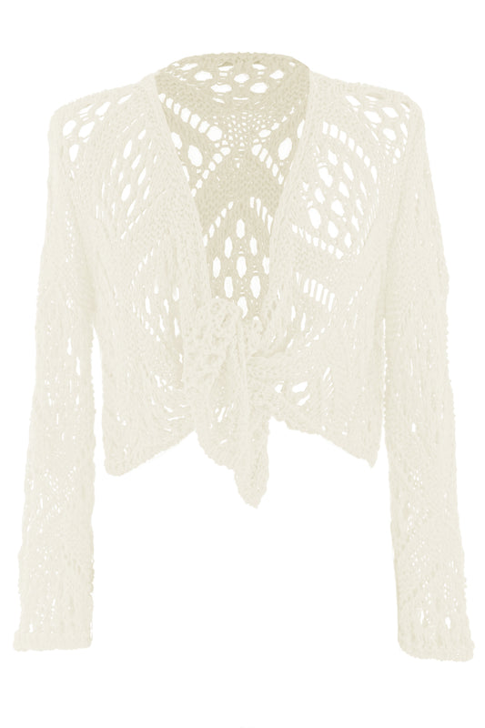 Tie Front Crochet Shrug