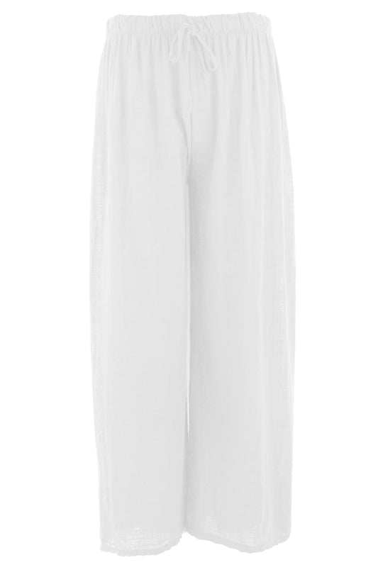 Wide Leg Lightweight Cotton Trouser