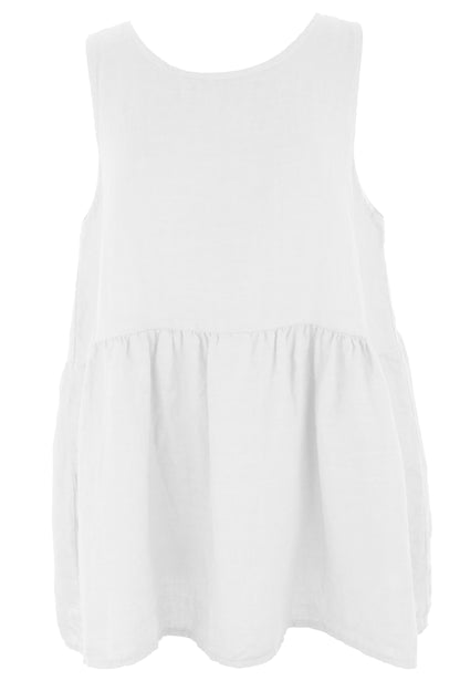 Sleeveless Peplum Linen Top