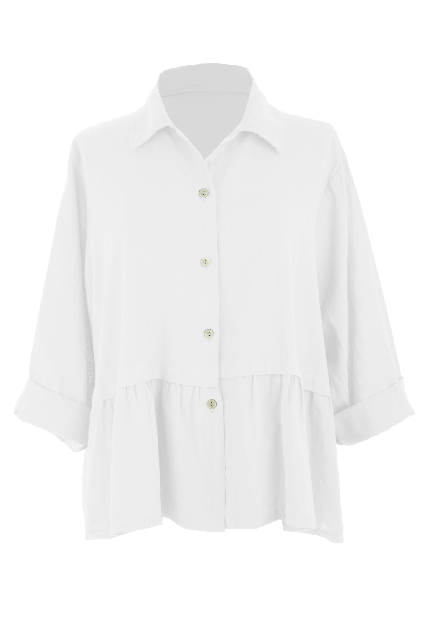 Frill Panel Linen Shirt