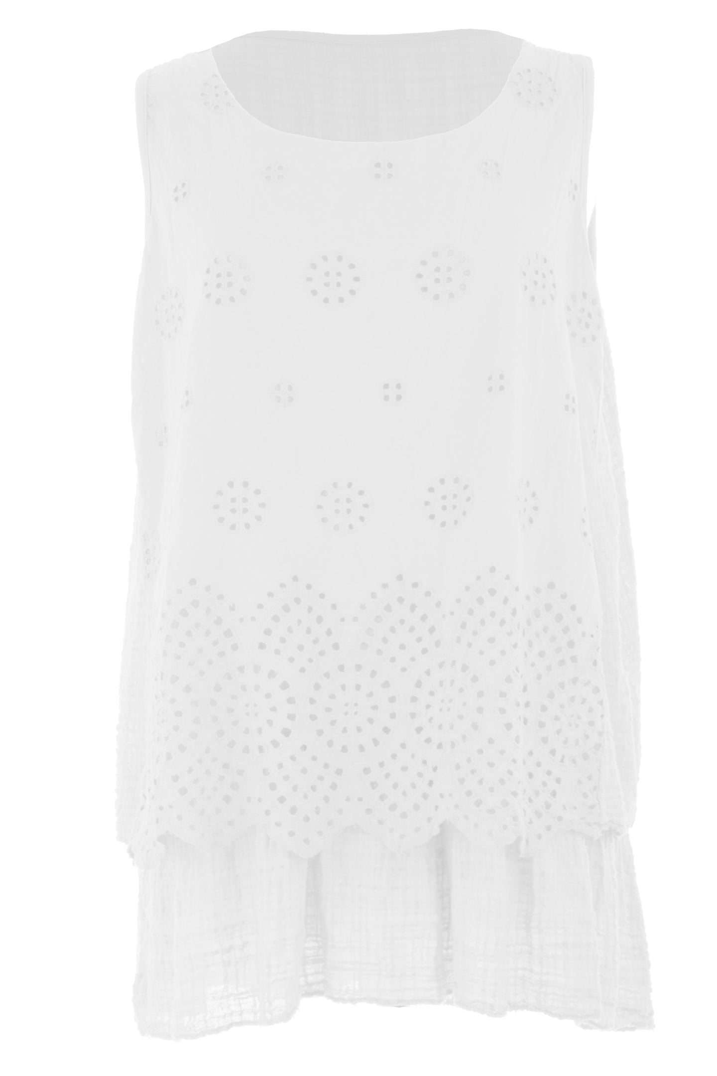 Broderie Anglaise Layered Vest