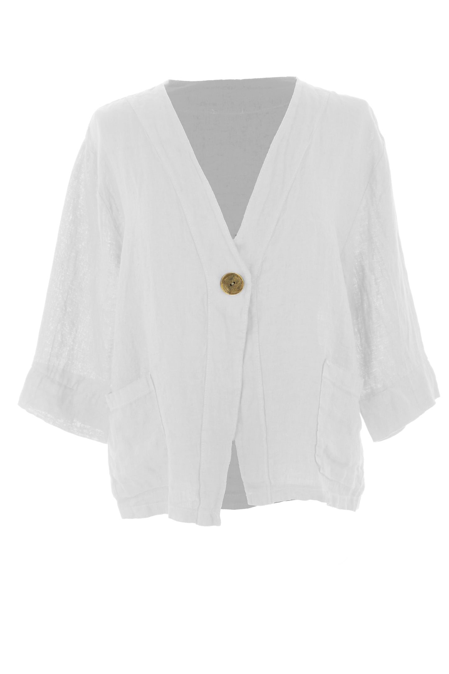 One Button Linen Jacket
