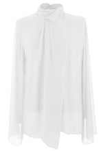 Load image into Gallery viewer, Pleat Detail High Neck Silk Blouse
