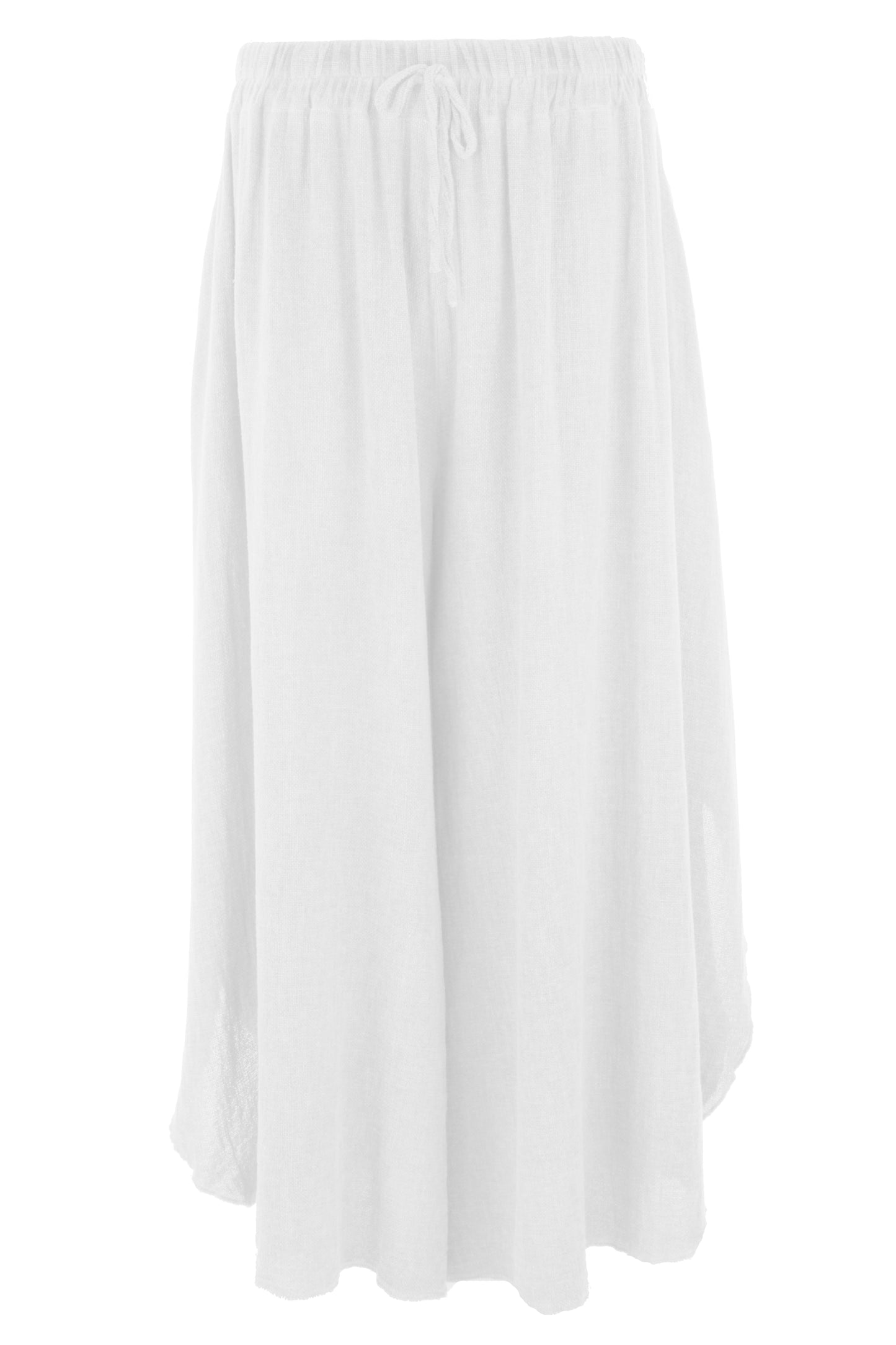 Side Slit Wide Leg Teabag Linen Trouser