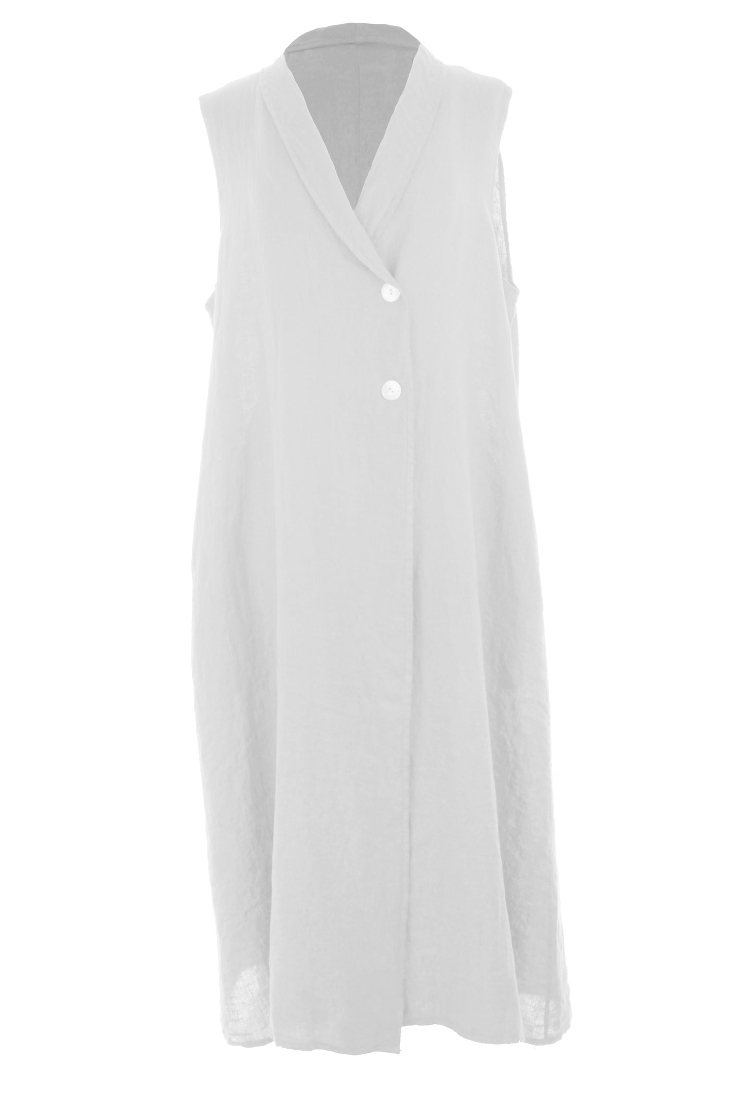 Sleeveless Collar Neck Linen Dress