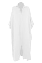 Load image into Gallery viewer, Batwing Collar Tulip Linen Midi
