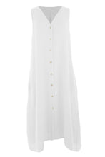 Load image into Gallery viewer, Sleeveless Button Front Linen Midi
