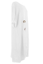 Load image into Gallery viewer, Slit Front Teabag Linen Dress
