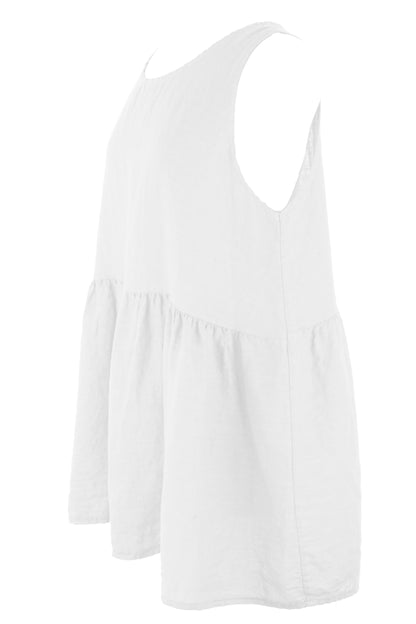 Sleeveless Peplum Linen Top