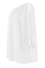 Load image into Gallery viewer, Crochet Trim Cut-out Shoulder Top
