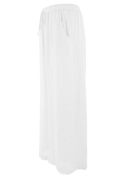 2 Pocket Wide Leg Linen Trouser