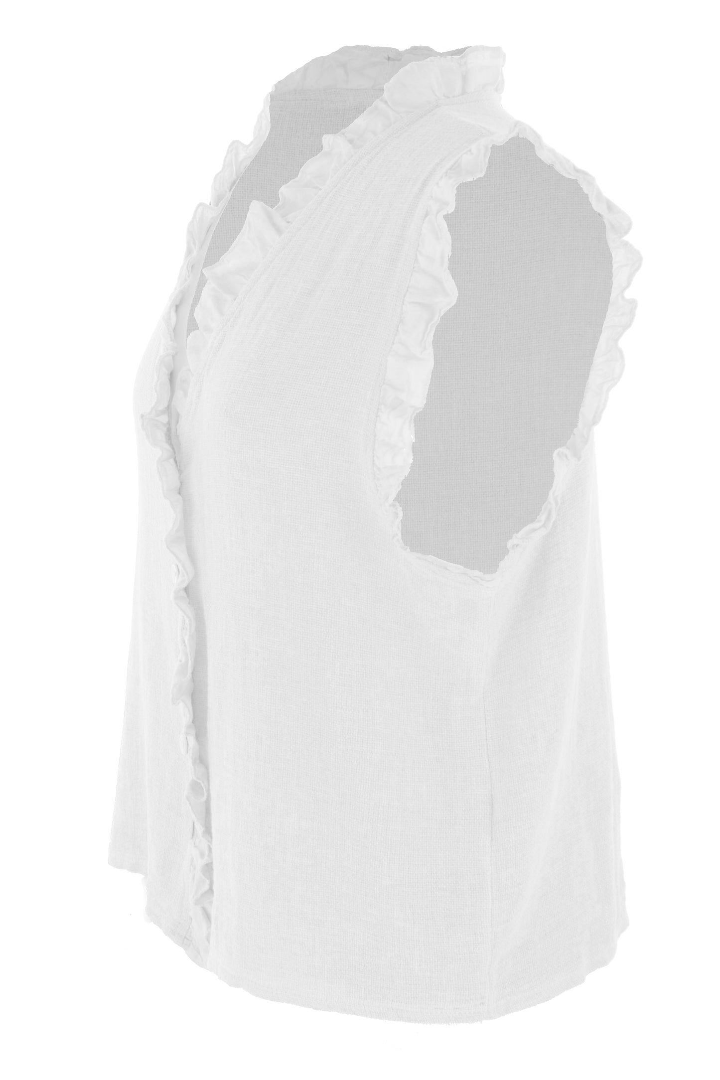Sleeveless Frill Trim Teabag Top