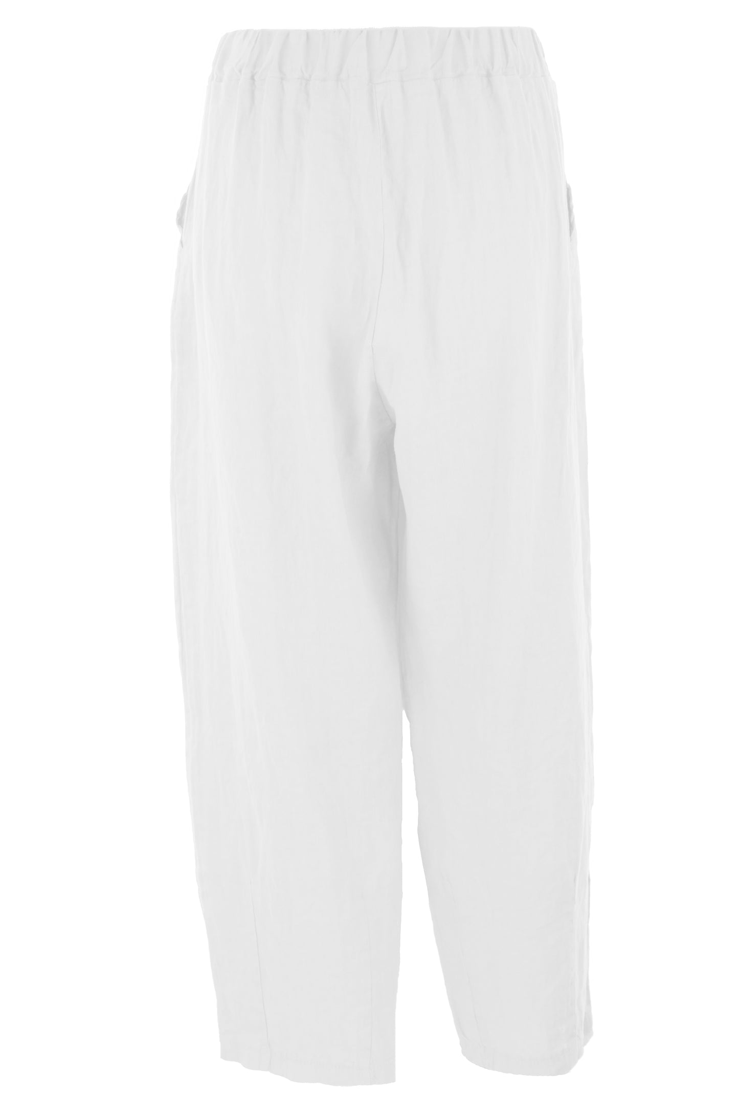 Pintuck Tapered Leg Linen Trouser
