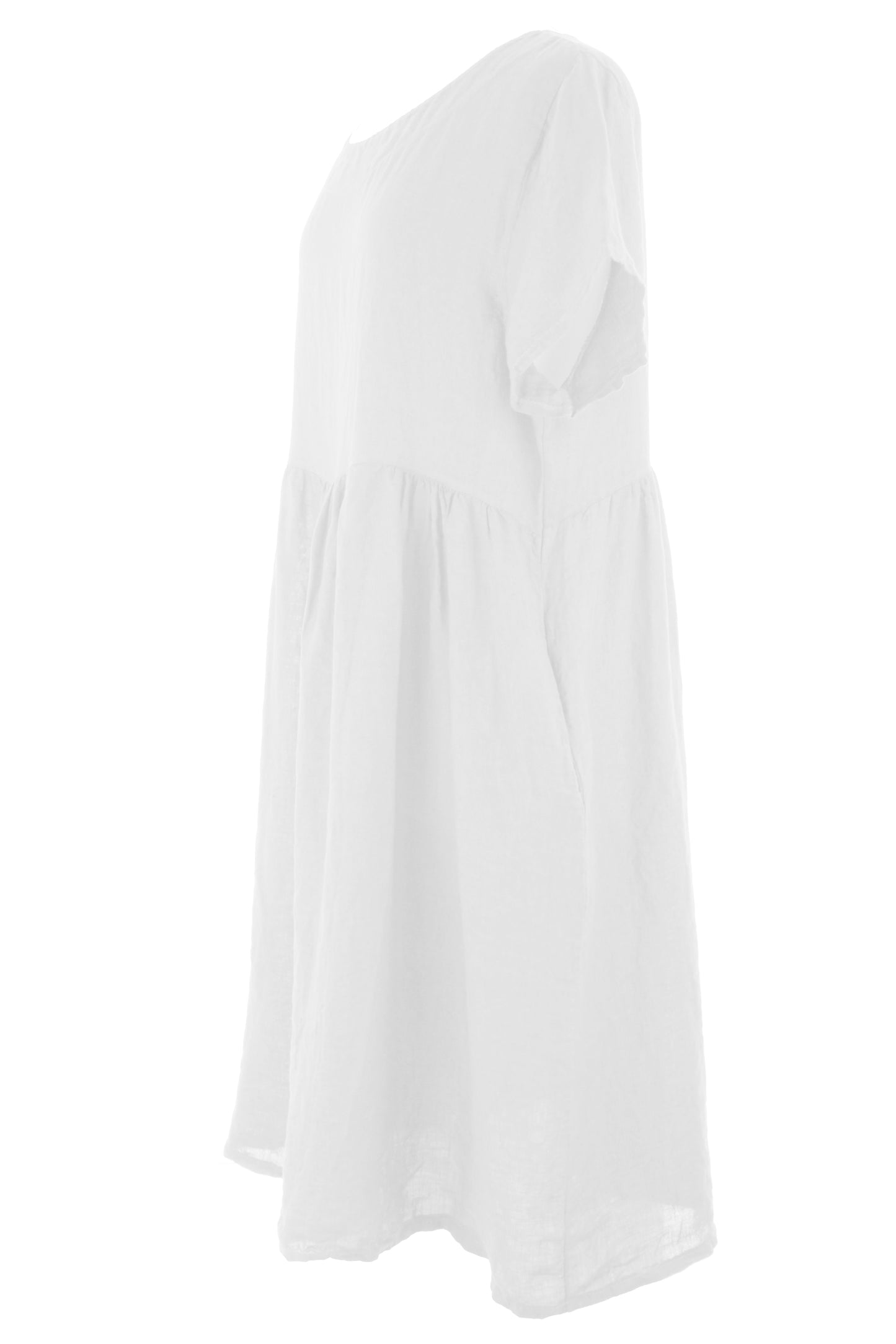 Short Sleeve 2 Pocket Linen Dress