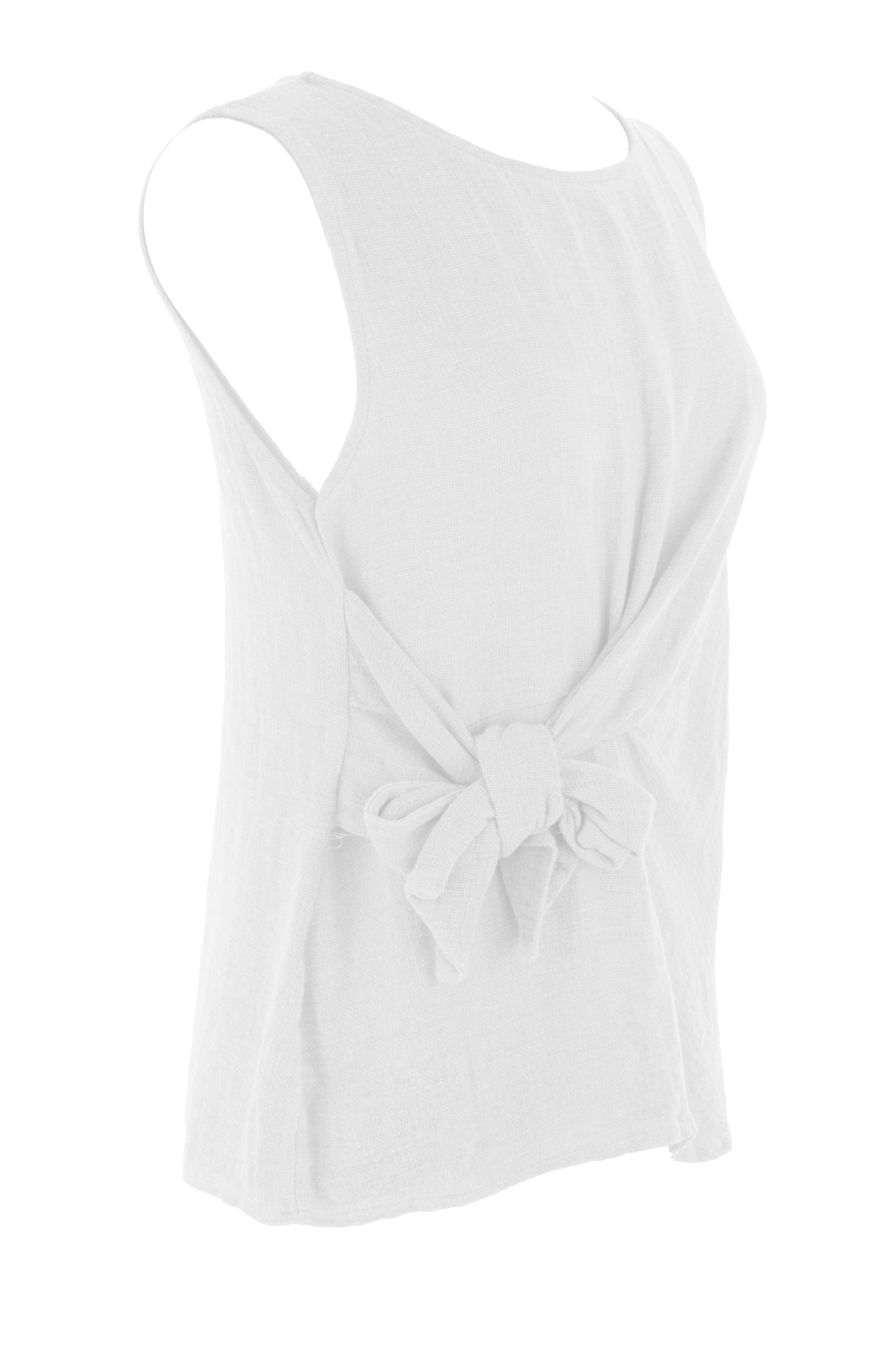 Side Tie Teabag Linen Top