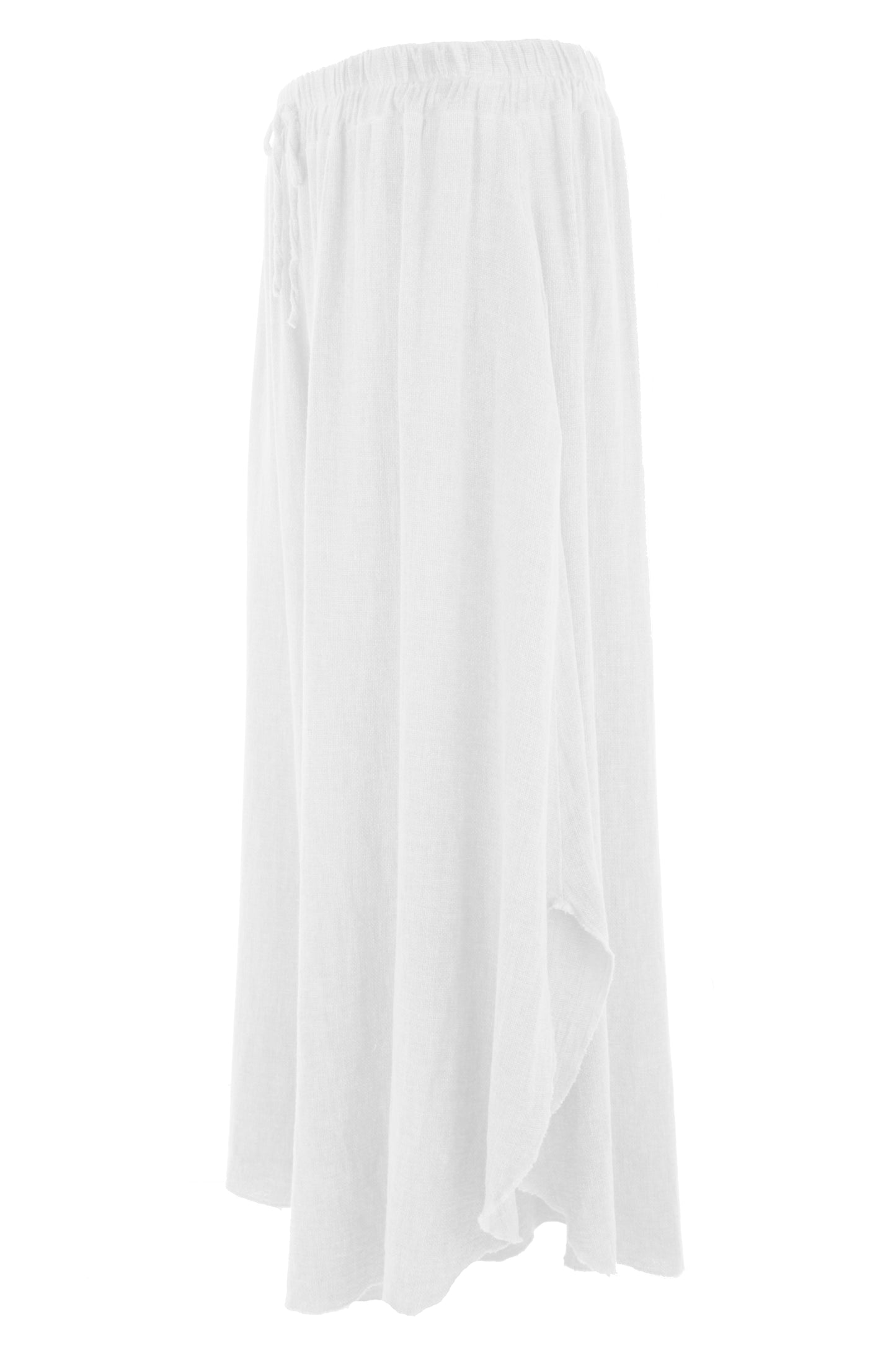 Side Slit Wide Leg Teabag Linen Trouser
