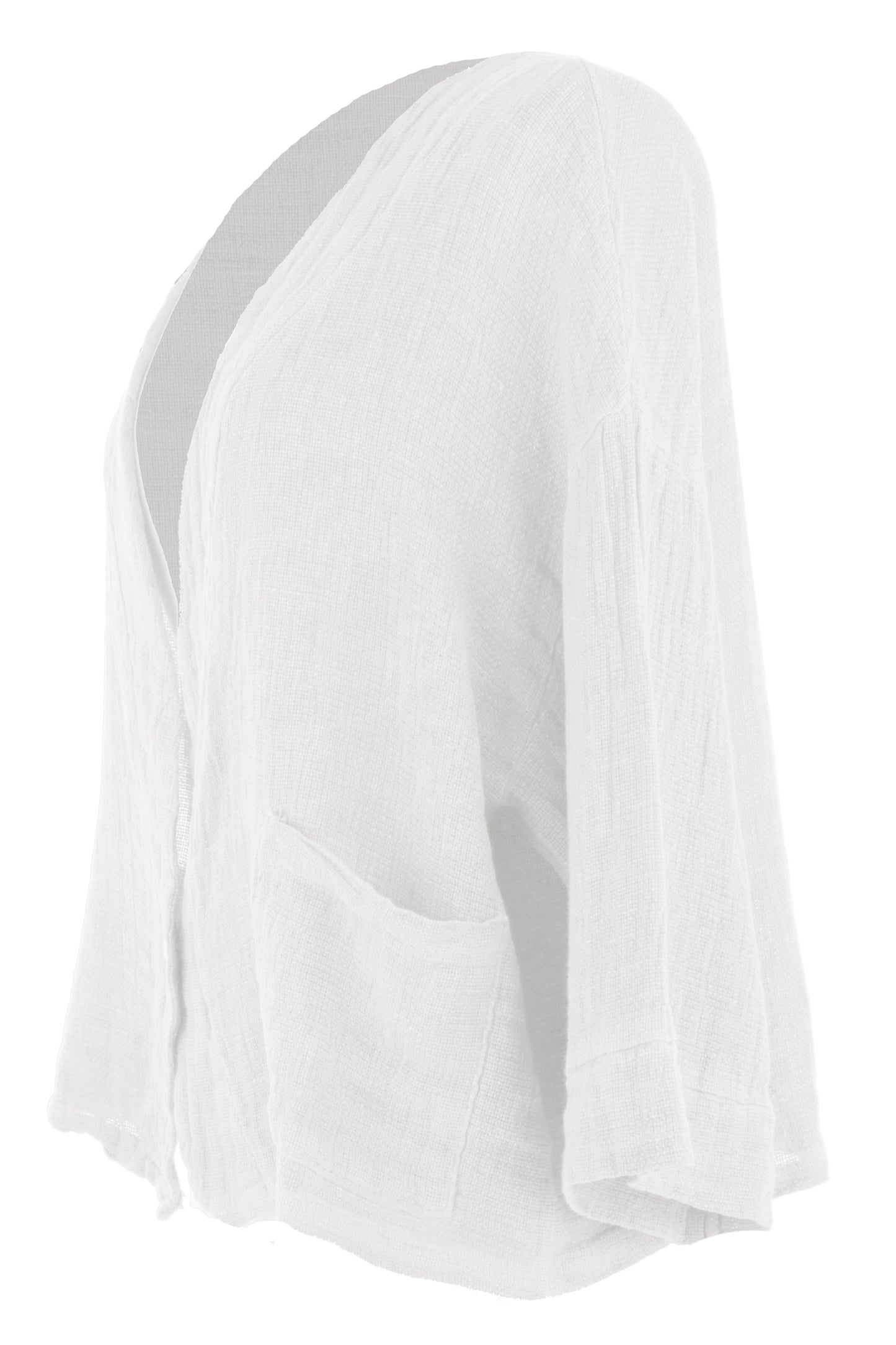 One Button Teabag Linen Jacket