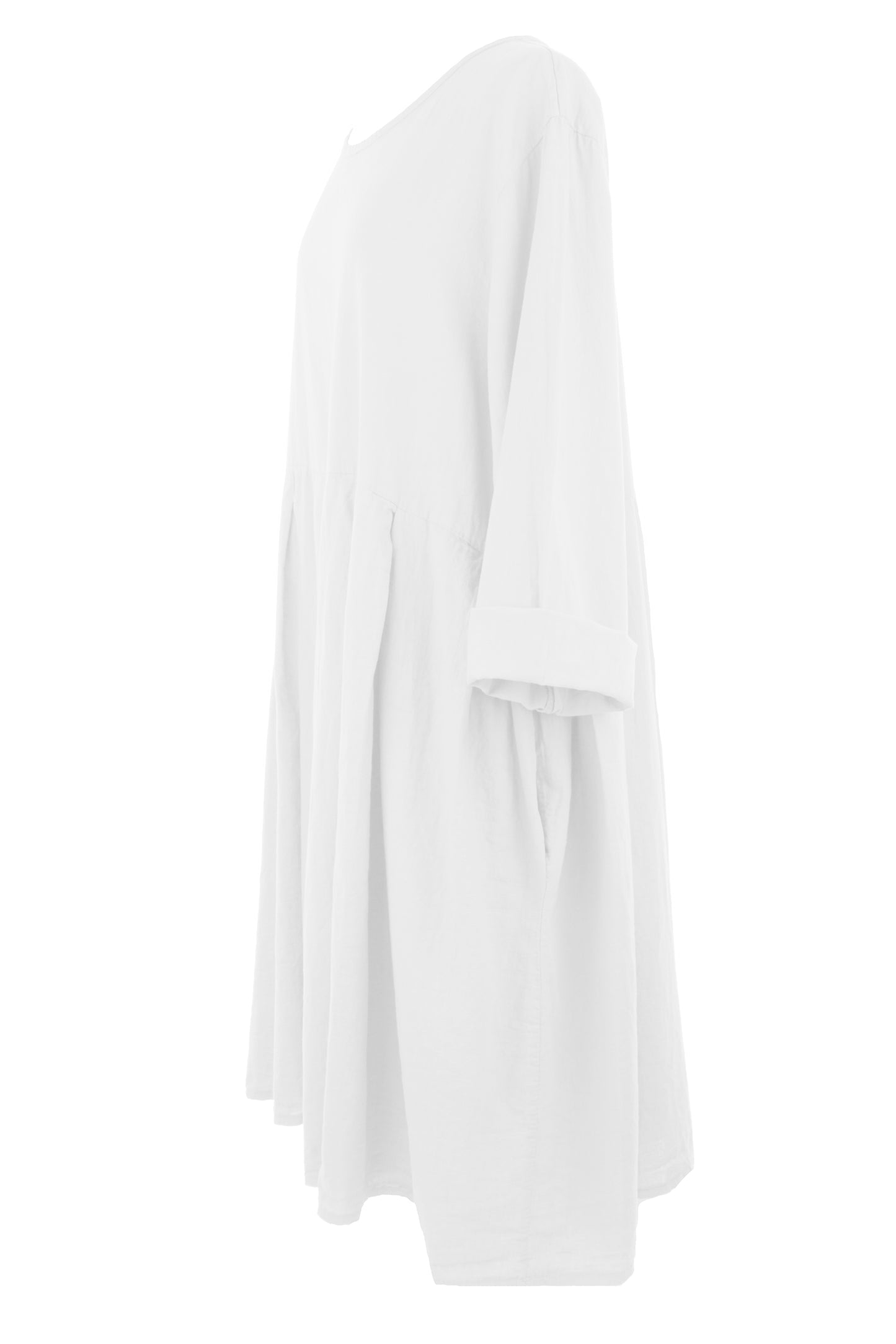 Pleat Detail Linen Dress