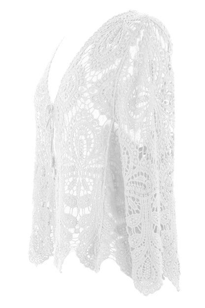 Tie Front Crochet Cardigan